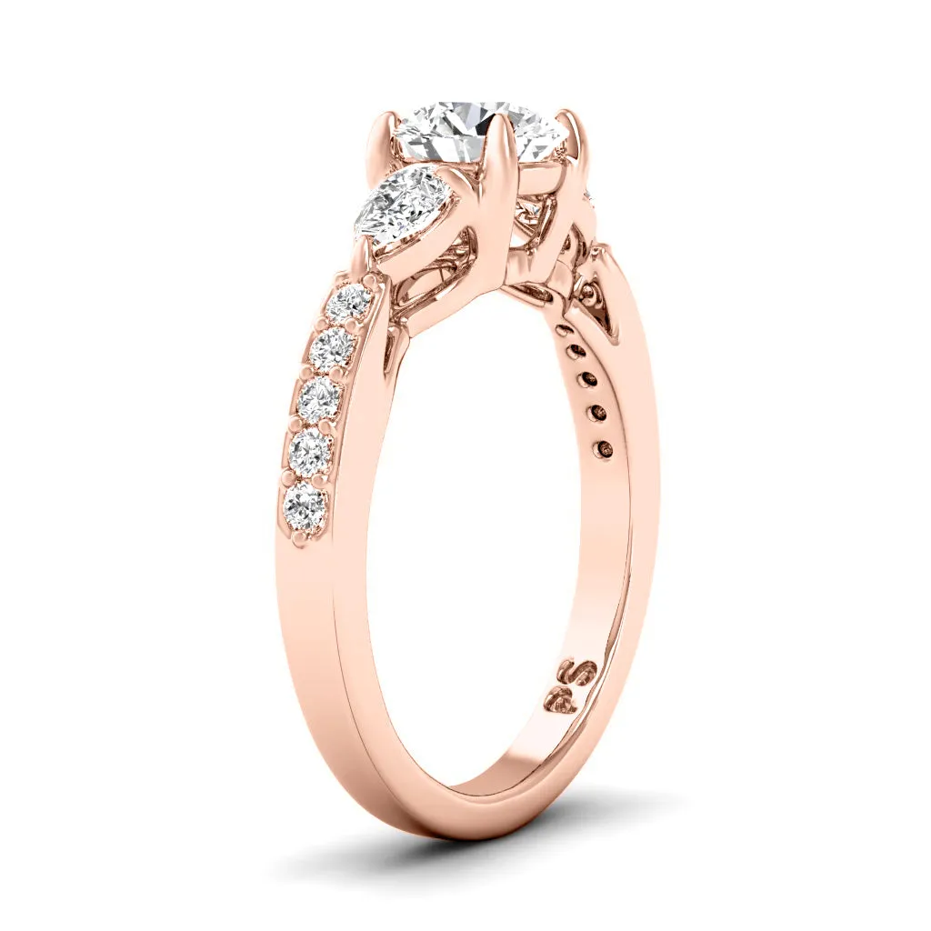1.00-3.50 CT Round & Pear Cut Lab Grown Diamonds - Engagement Ring