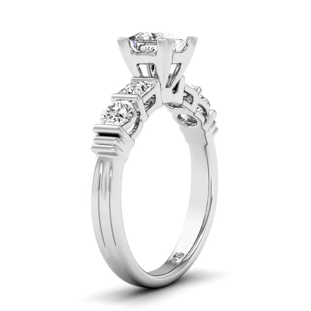 1.05-2.20 CT Round & Princess Cut Diamonds - Engagement Ring