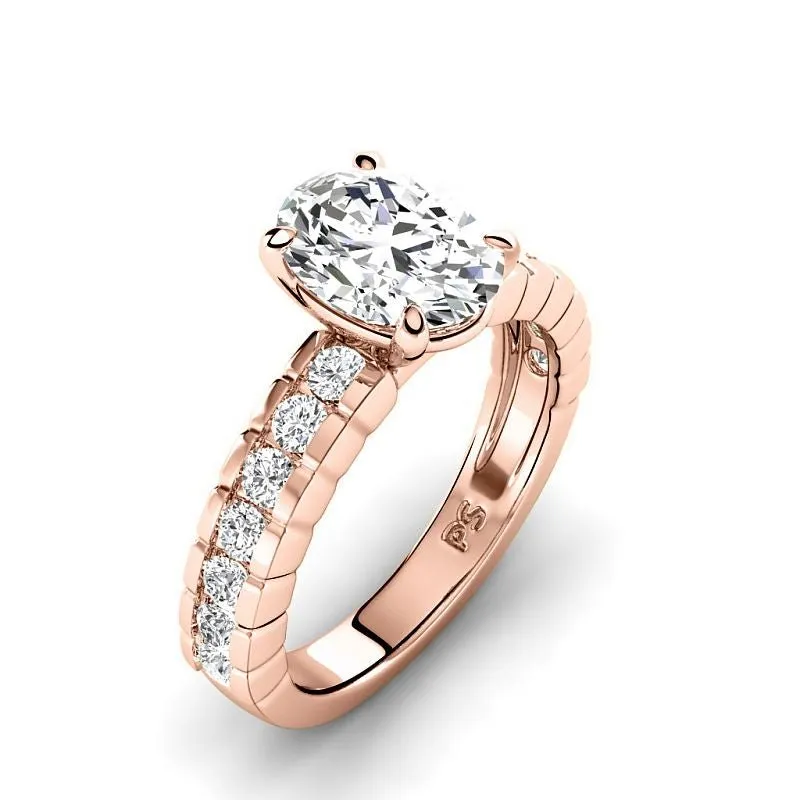 1.05-3.55 CT Round & Oval Cut Lab Grown Diamonds - Engagement Ring