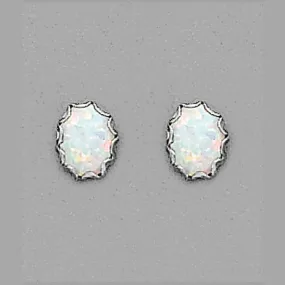 10x8 White Simulated Created Opal