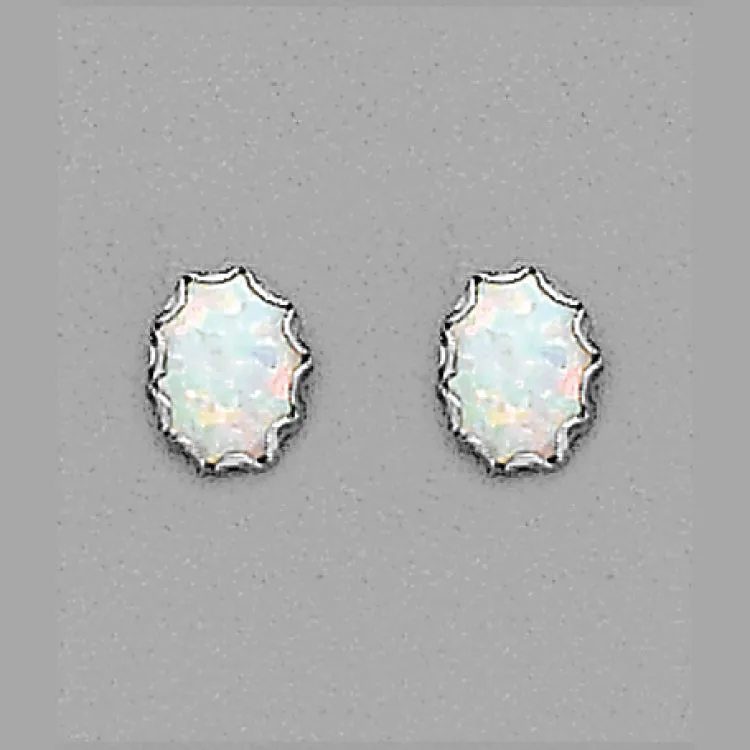 10x8 White Simulated Created Opal