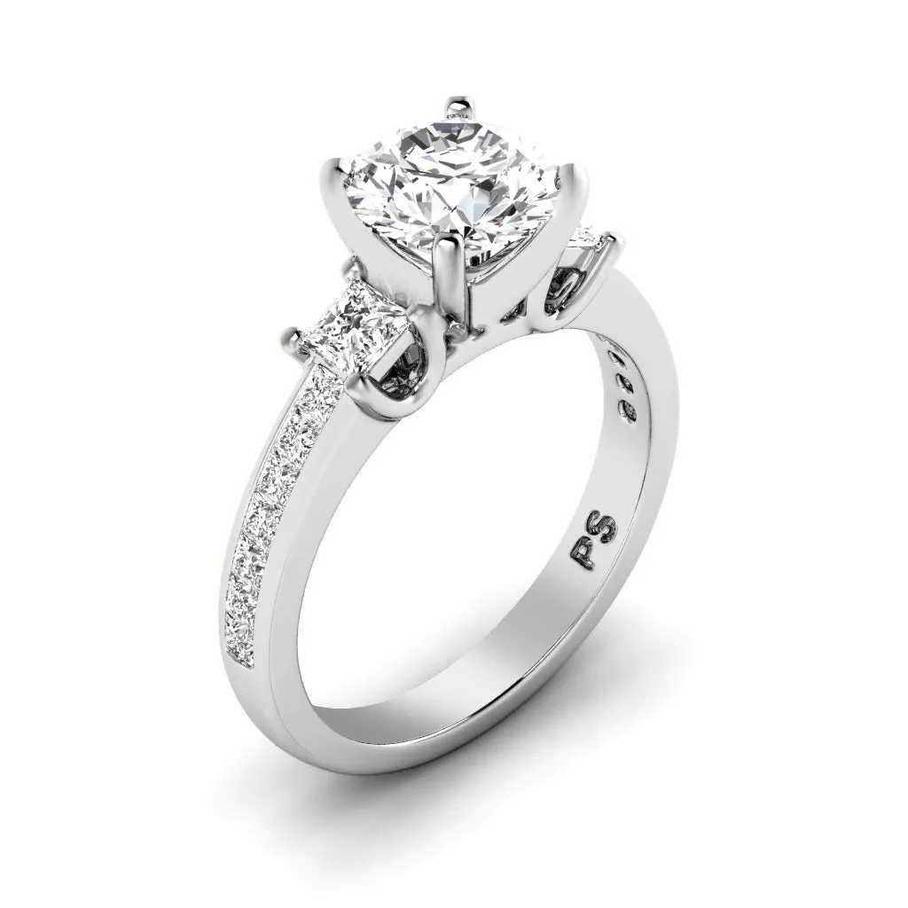 1.10-2.25 CT Princess & Round Cut Diamonds - Engagement Ring