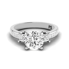 1.10-2.25 CT Princess & Round Cut Diamonds - Engagement Ring