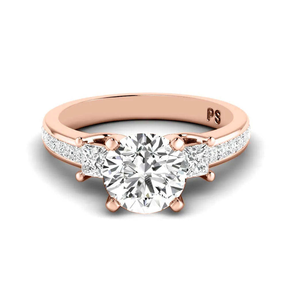 1.10-2.25 CT Princess & Round Cut Diamonds - Engagement Ring