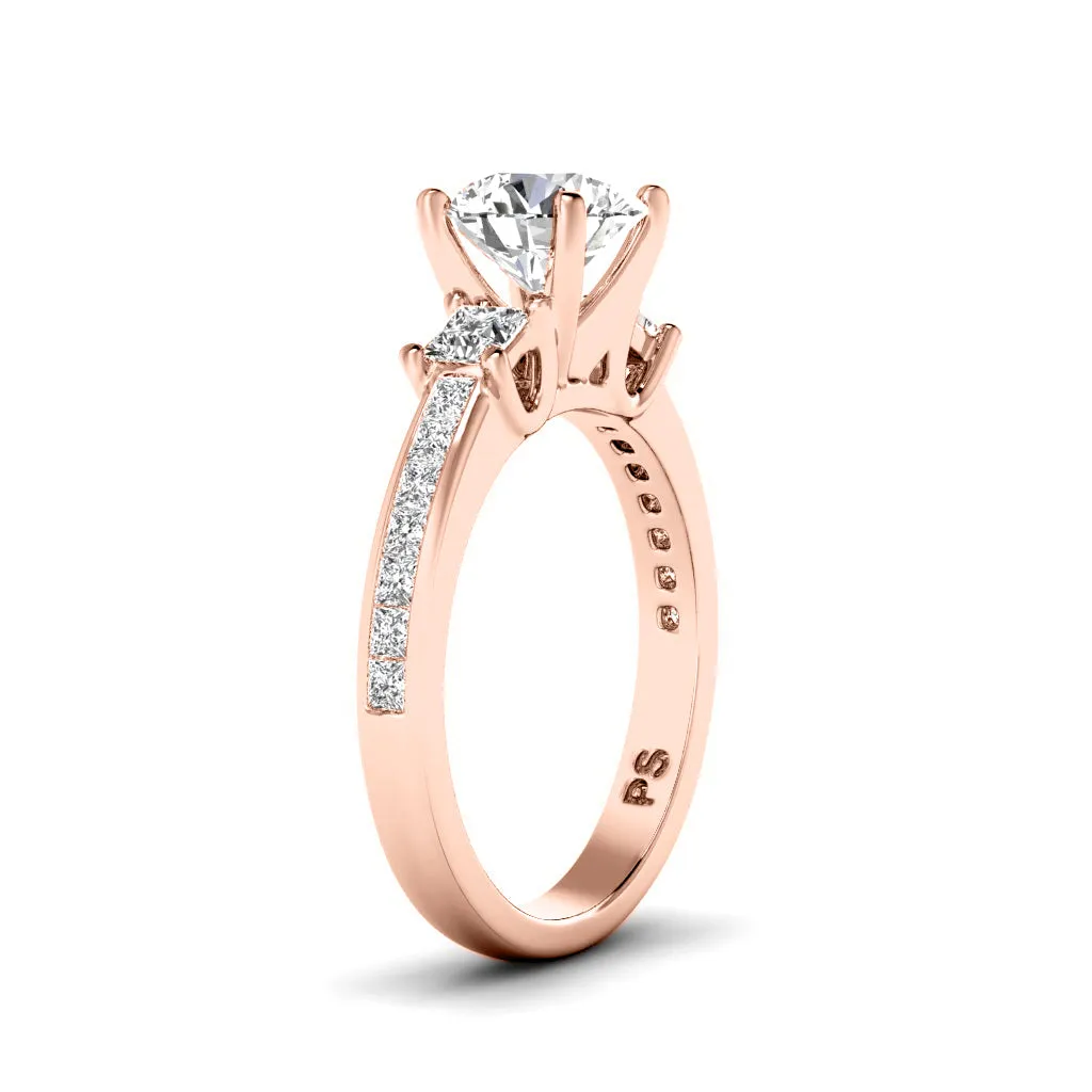 1.10-2.25 CT Princess & Round Cut Diamonds - Engagement Ring