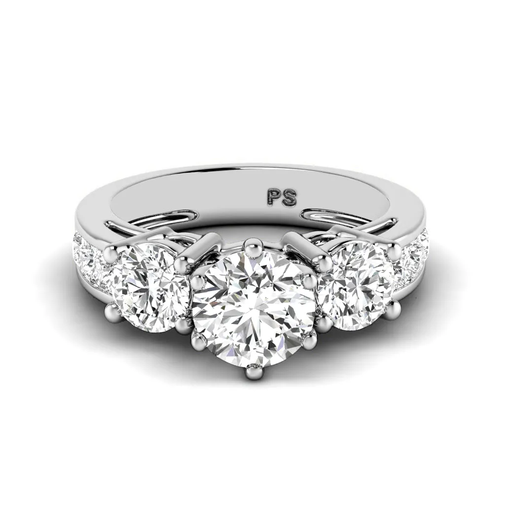 1.15-2.30 CT Round & Princess Cut Diamonds - Engagement Ring