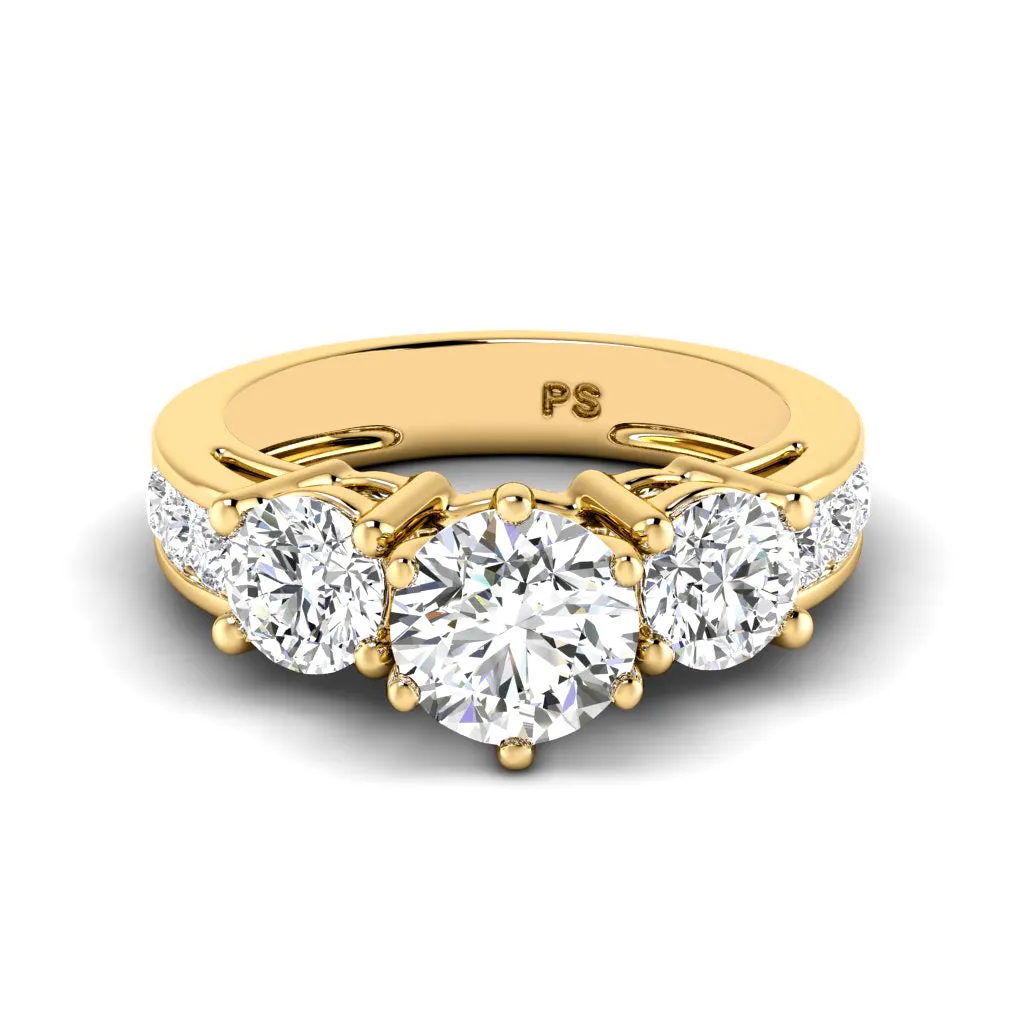 1.15-2.30 CT Round & Princess Cut Diamonds - Engagement Ring
