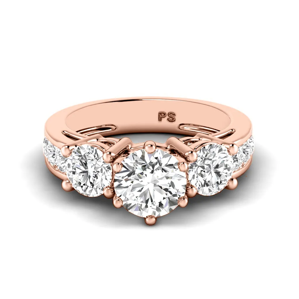 1.15-2.30 CT Round & Princess Cut Diamonds - Engagement Ring