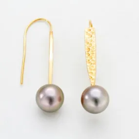 11mm Round Cortez Pearl® Drop Earrings in 14kt Yellow Gold