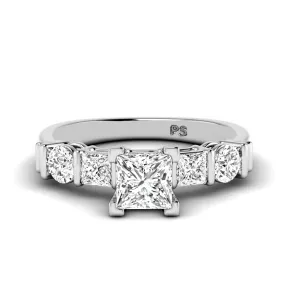 1.20-3.70 CT Round & Princess Cut Lab Grown Diamonds - Engagement Ring