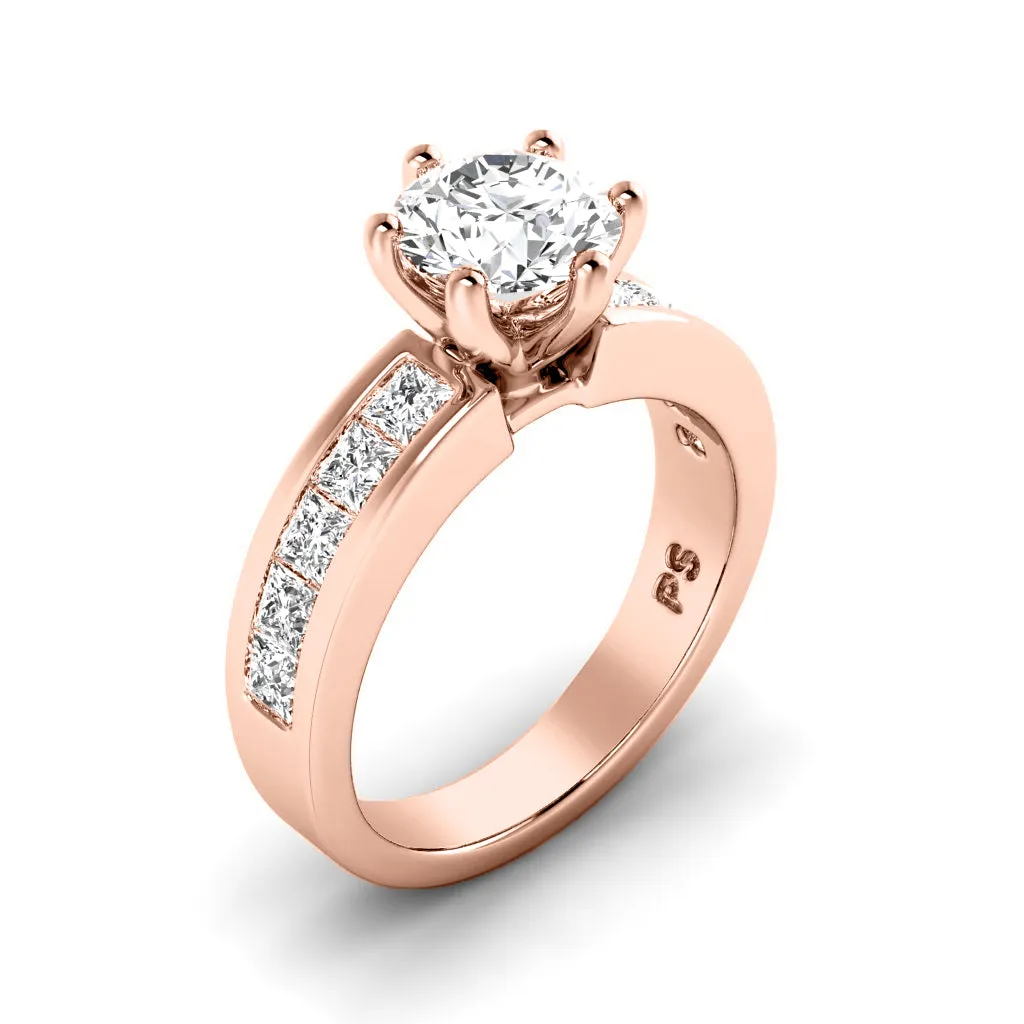 1.25-2.40 CT Princess & Round Cut Diamonds - Engagement Ring