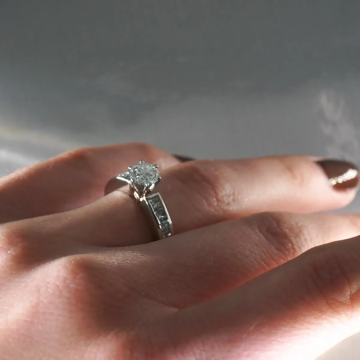 1.25-2.40 CT Princess & Round Cut Diamonds - Engagement Ring