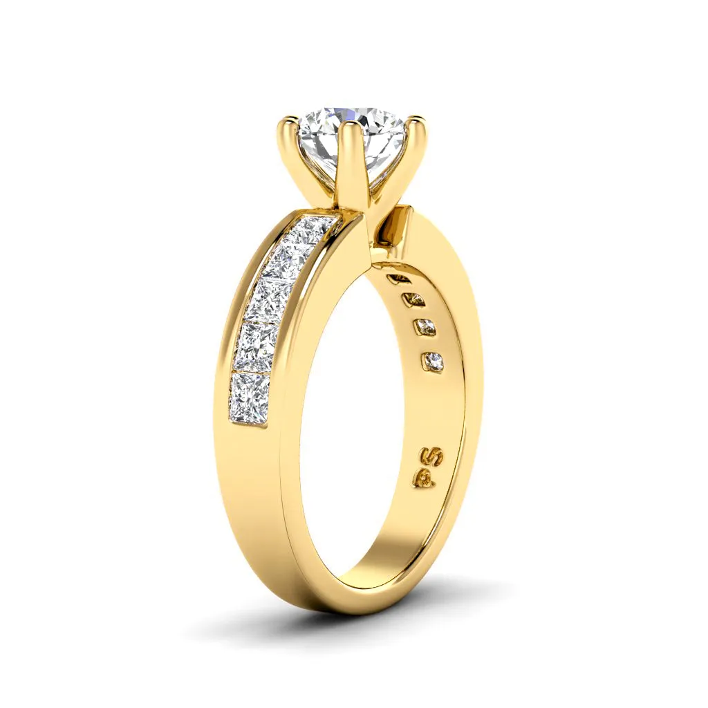 1.25-2.40 CT Princess & Round Cut Diamonds - Engagement Ring