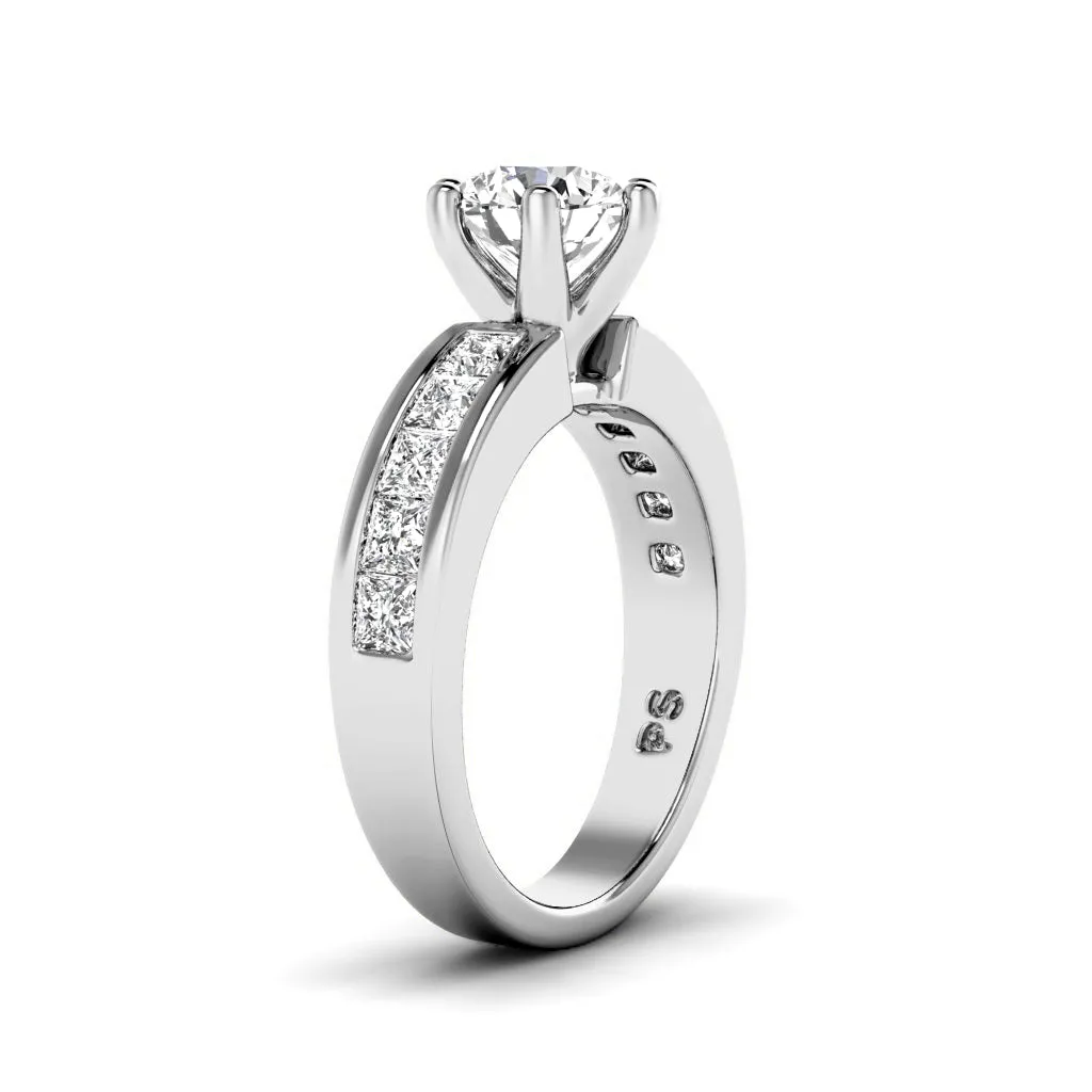 1.25-2.40 CT Princess & Round Cut Diamonds - Engagement Ring