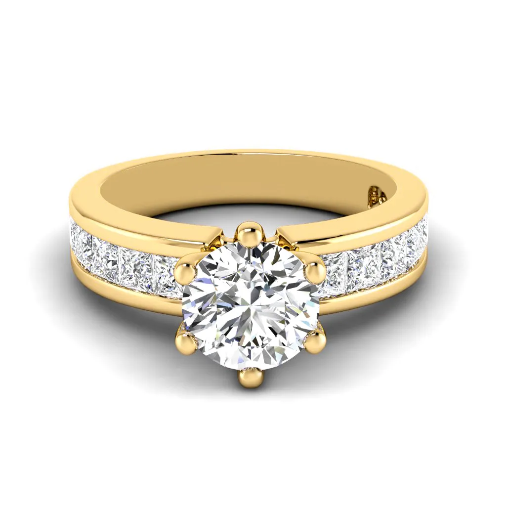 1.25-2.40 CT Princess & Round Cut Diamonds - Engagement Ring
