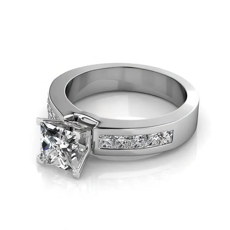 1.25-2.40 CT Princess Cut Diamonds - Engagement Ring