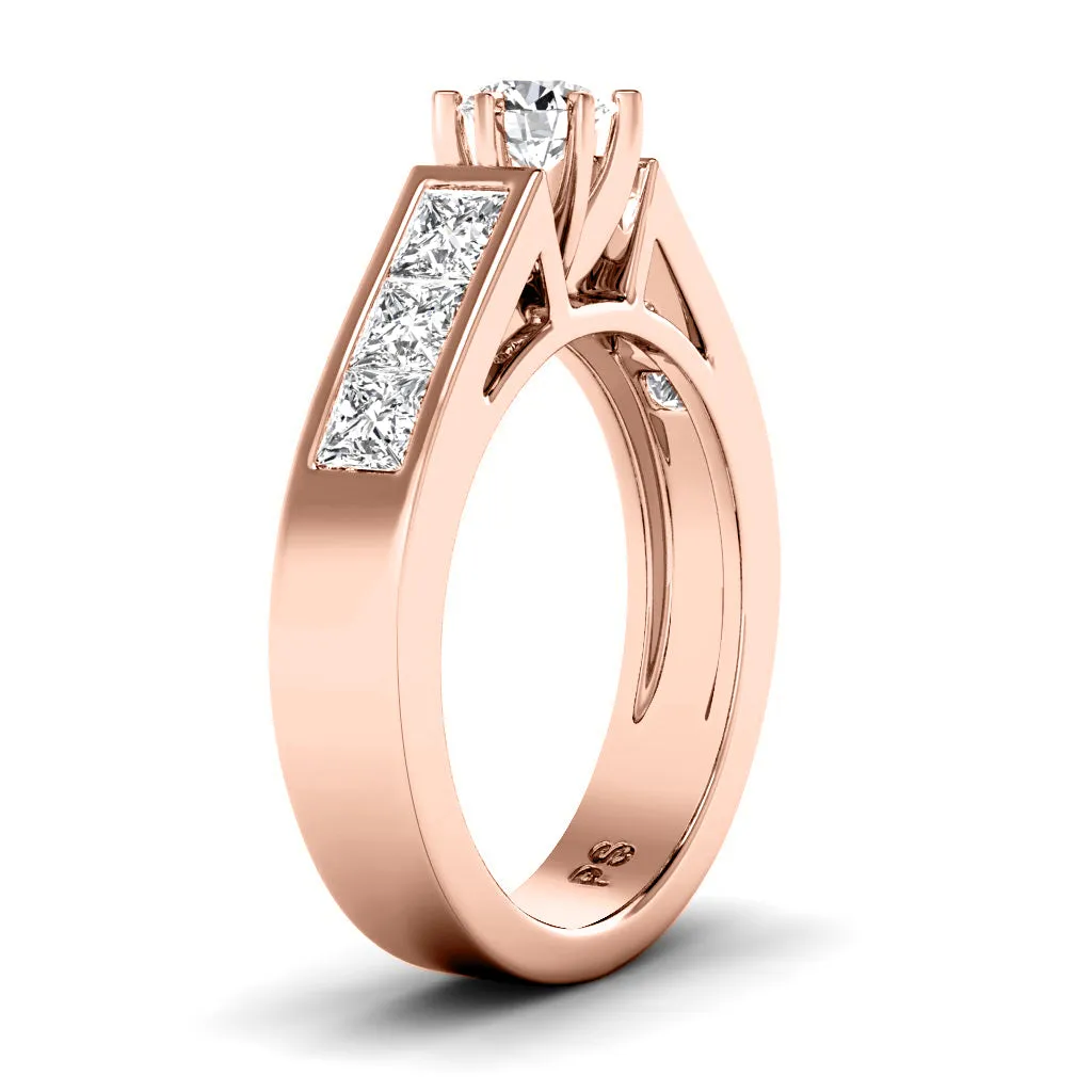 1.40-2.55 CT Princess & Round Cut Diamonds - Engagement Ring