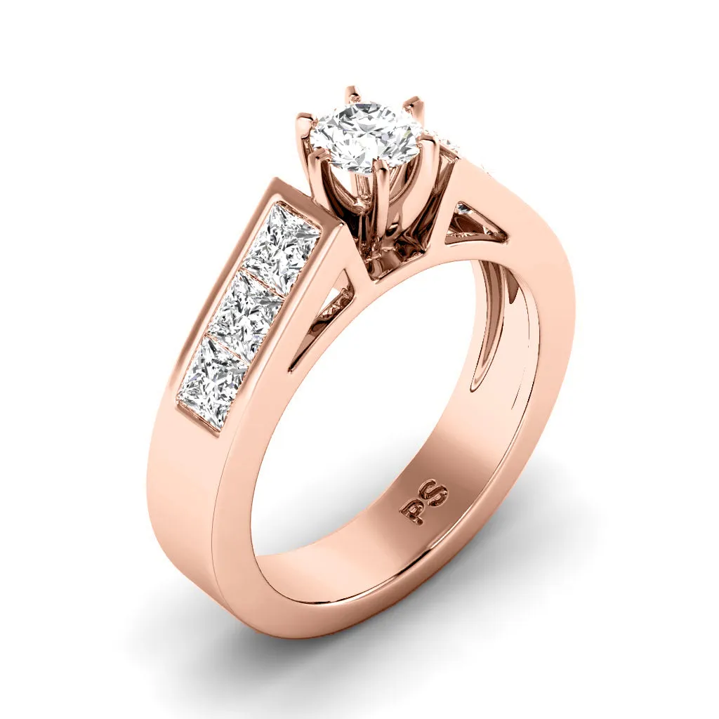 1.40-2.55 CT Princess & Round Cut Diamonds - Engagement Ring