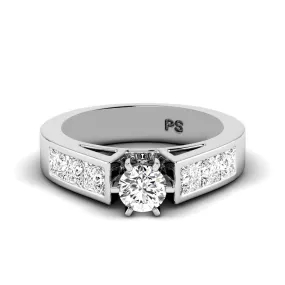 1.40-2.55 CT Princess & Round Cut Diamonds - Engagement Ring