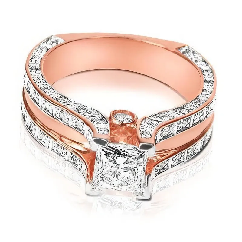 1.45-2.60 CT Round & Princess Cut Diamonds - Engagement Ring