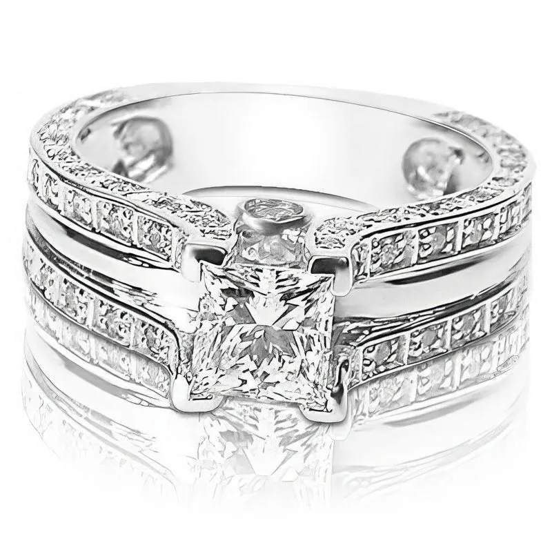 1.45-2.60 CT Round & Princess Cut Diamonds - Engagement Ring