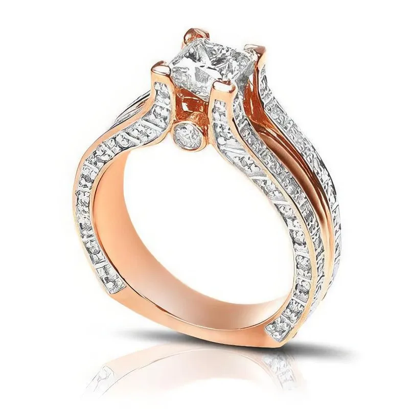 1.45-2.60 CT Round & Princess Cut Diamonds - Engagement Ring