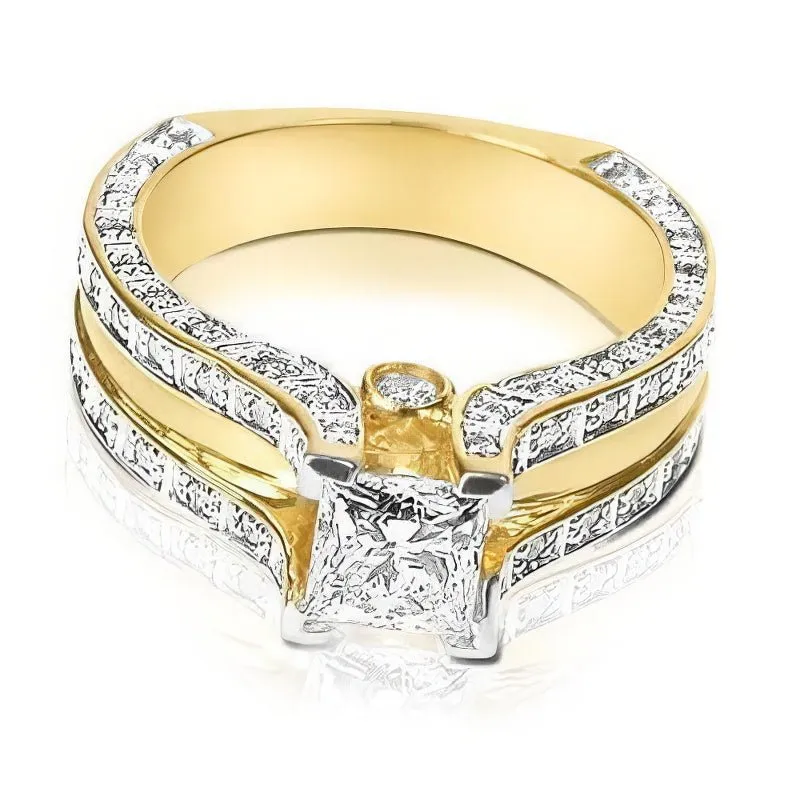 1.45-2.60 CT Round & Princess Cut Diamonds - Engagement Ring