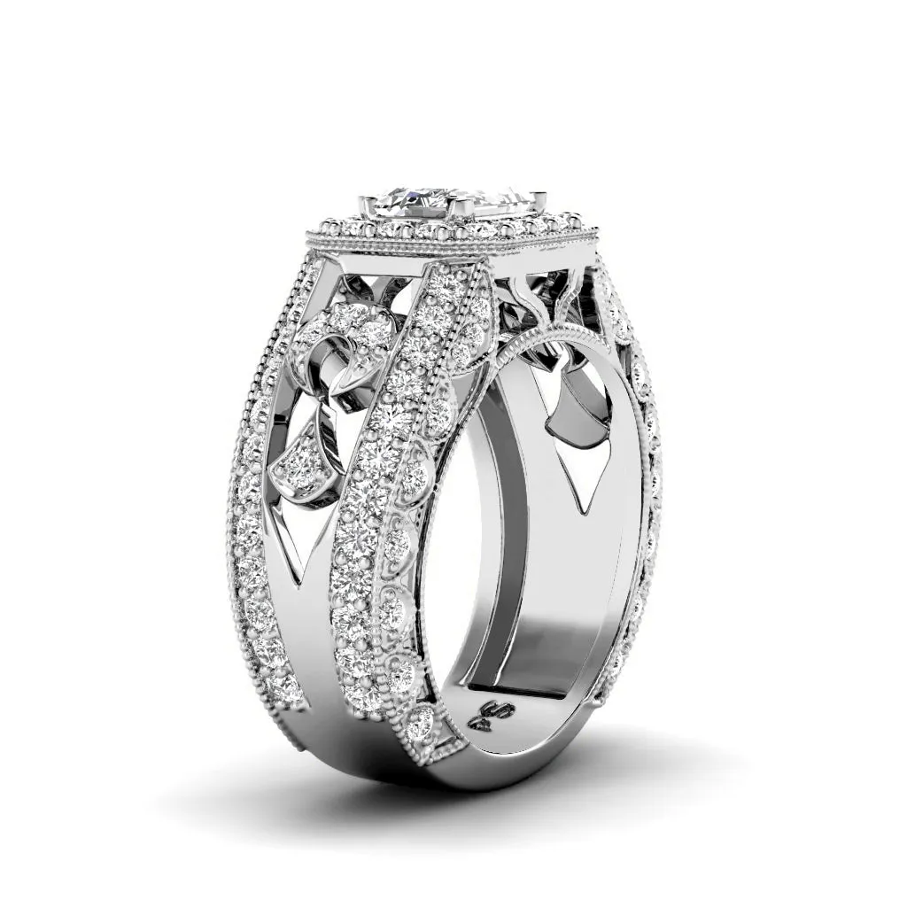 1.45-3.95 CT Round & Emerald Cut Lab Grown Diamonds - Engagement Ring