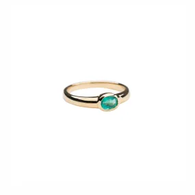 14k Emerald Bezel Ring