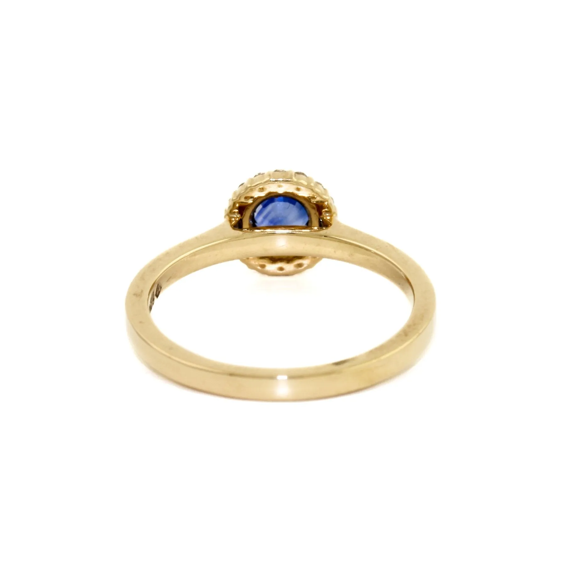 14K Evil Eye Blue Sapphire Halo Ring