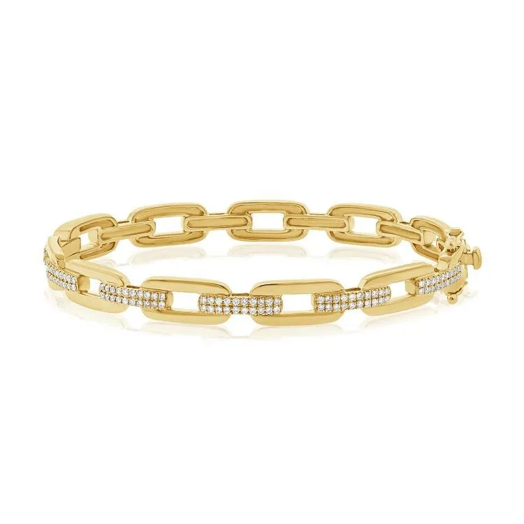14k Gold 0.50Ct Diamond Open Link Bracelet with 50 Diamonds, available in White, Rose and Yellow Gold