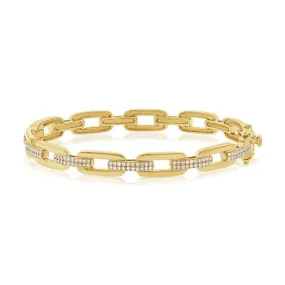 14k Gold 0.50Ct Diamond Open Link Bracelet with 50 Diamonds, available in White, Rose and Yellow Gold