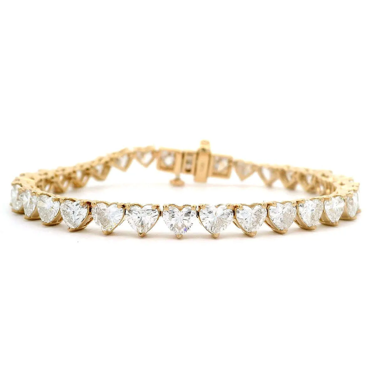 14K Gold Lab-Grown Heart Shape Diamond Tennis Bracelet