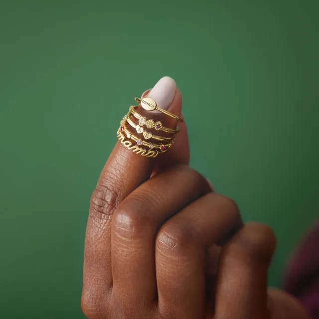 14k Gold Signet Style Oval Mama Ring