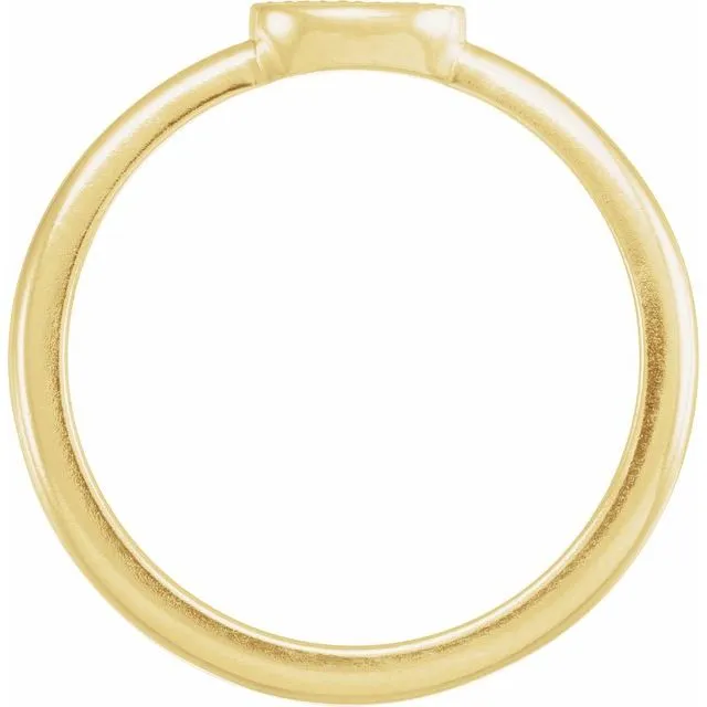 14k Gold Signet Style Oval Mama Ring