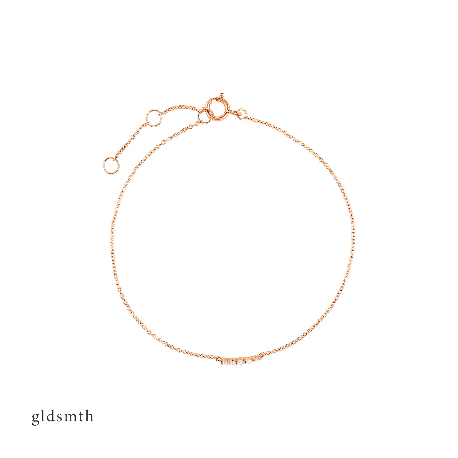 14k Rose Gold Diamond Bar Bracelet