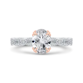 14K Two-Tone Gold Diamond Engagement Ring (Semi-Mount)