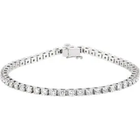 14K White 3 1/2 CTW Diamond Line 7.25" Bracelet