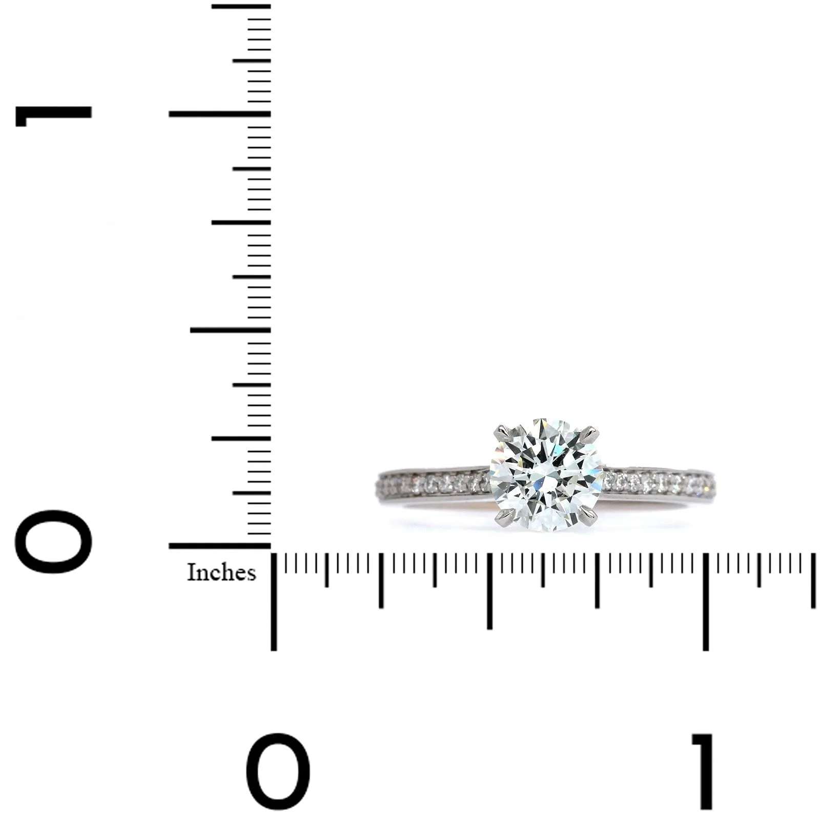 14K White Gold 4 Prong Round Diamond Engagement Ring