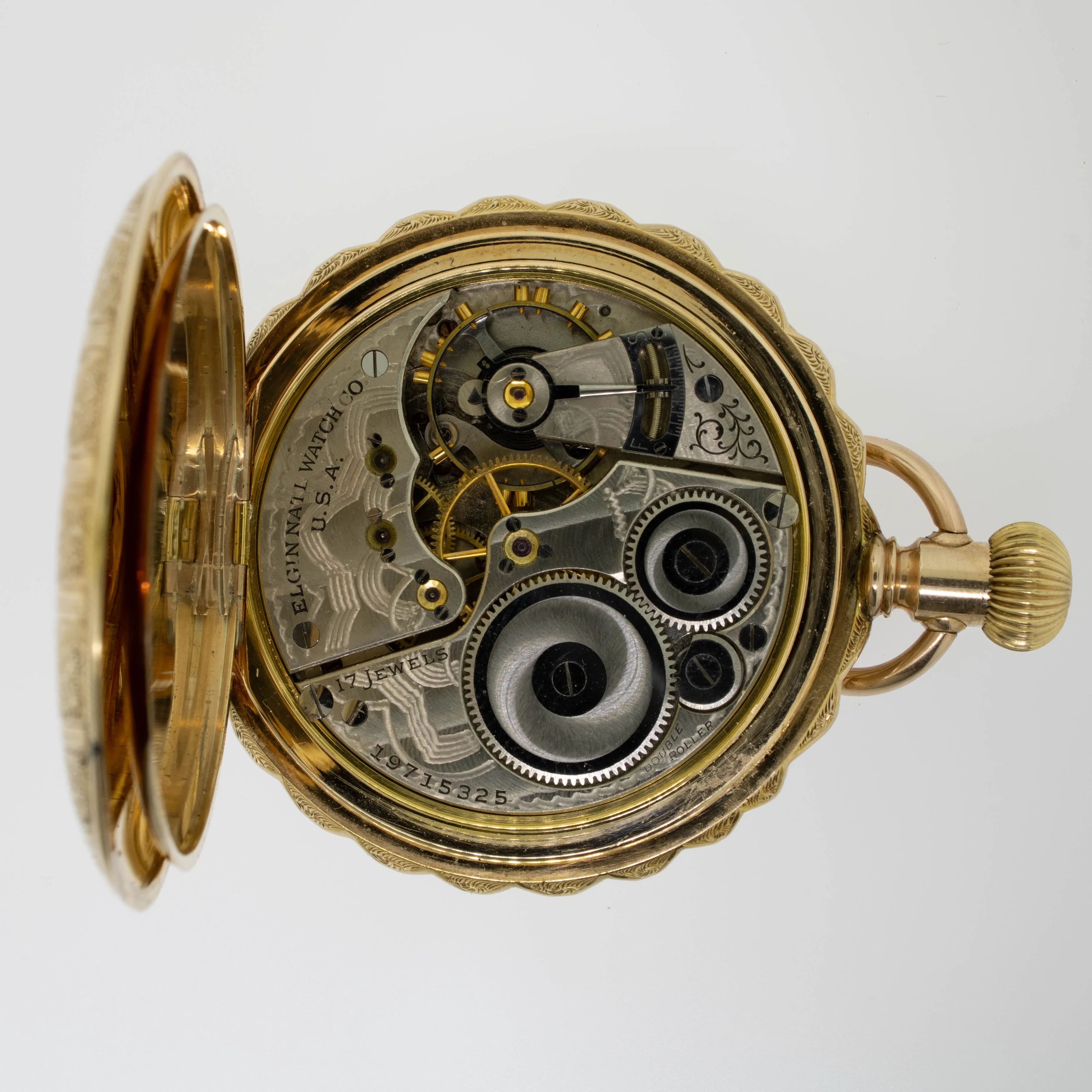 14K Yellow Gold Elgin 17 Jewel Open Face Pocket Watch Circa 1916 (Estate)