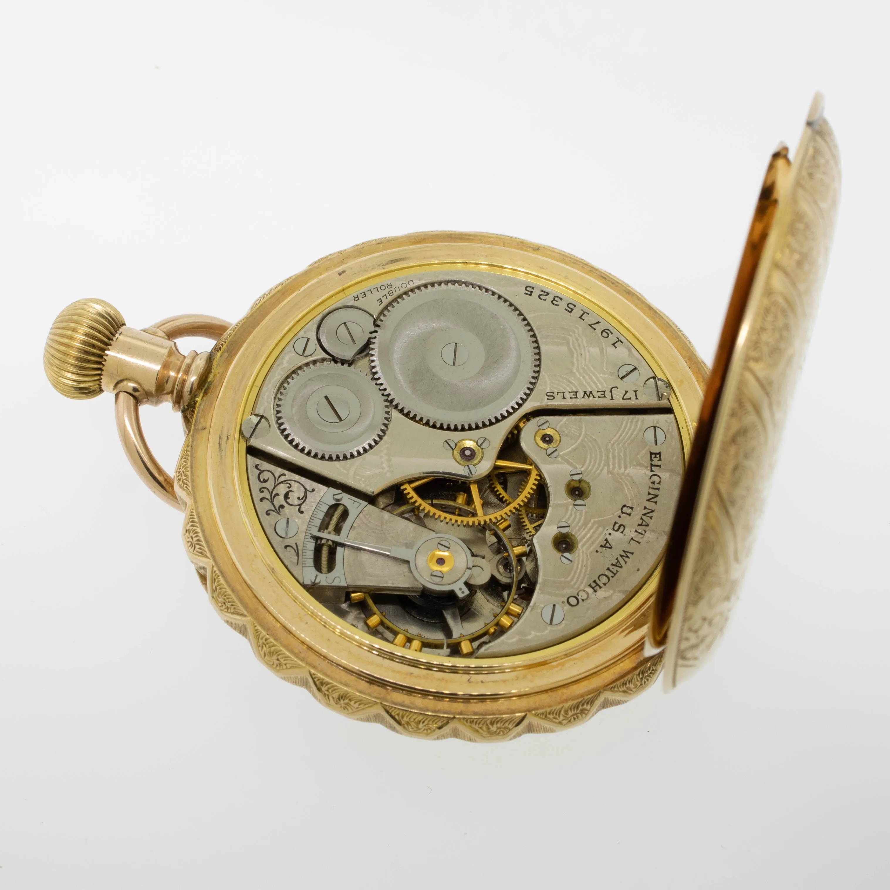 14K Yellow Gold Elgin 17 Jewel Open Face Pocket Watch Circa 1916 (Estate)