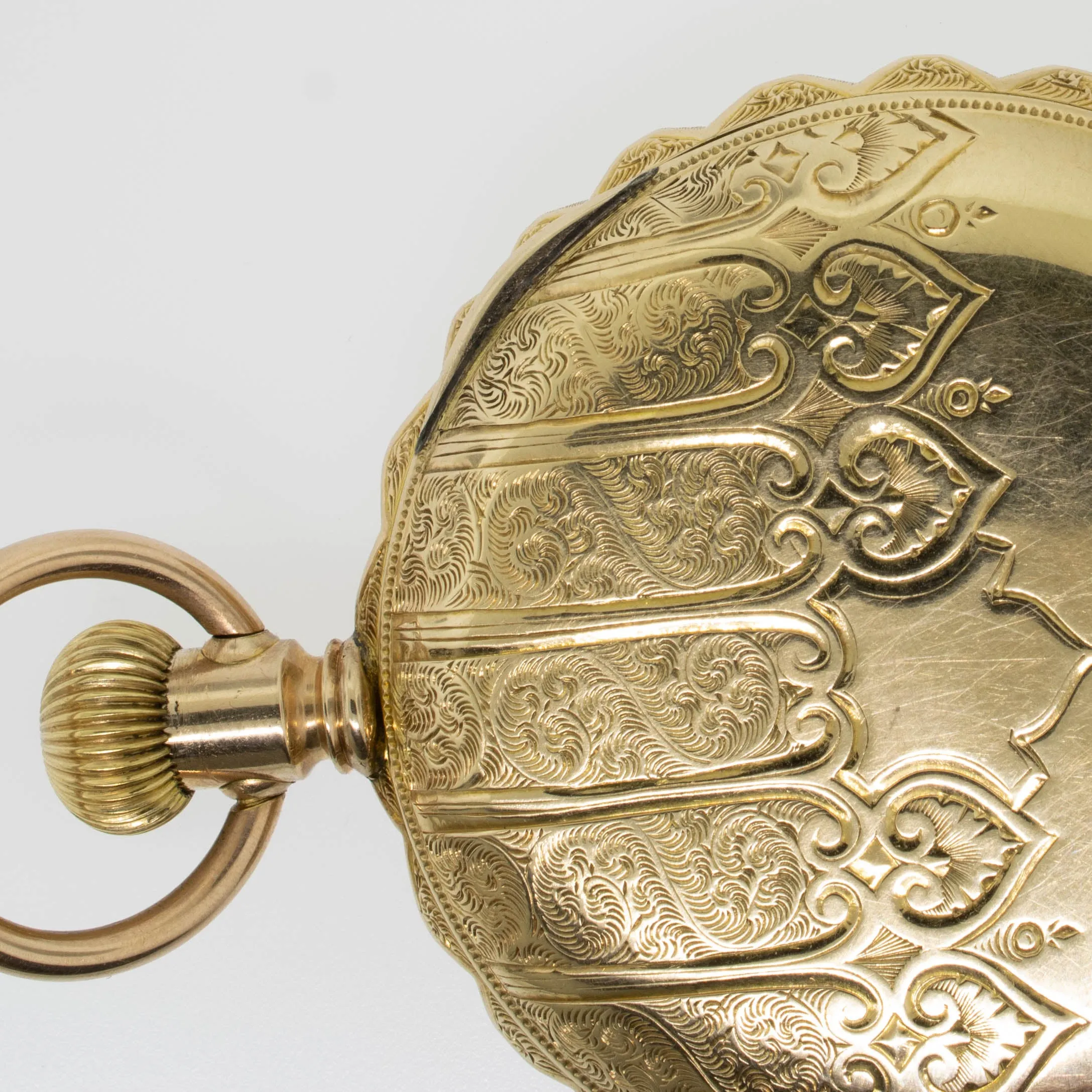 14K Yellow Gold Elgin 17 Jewel Open Face Pocket Watch Circa 1916 (Estate)