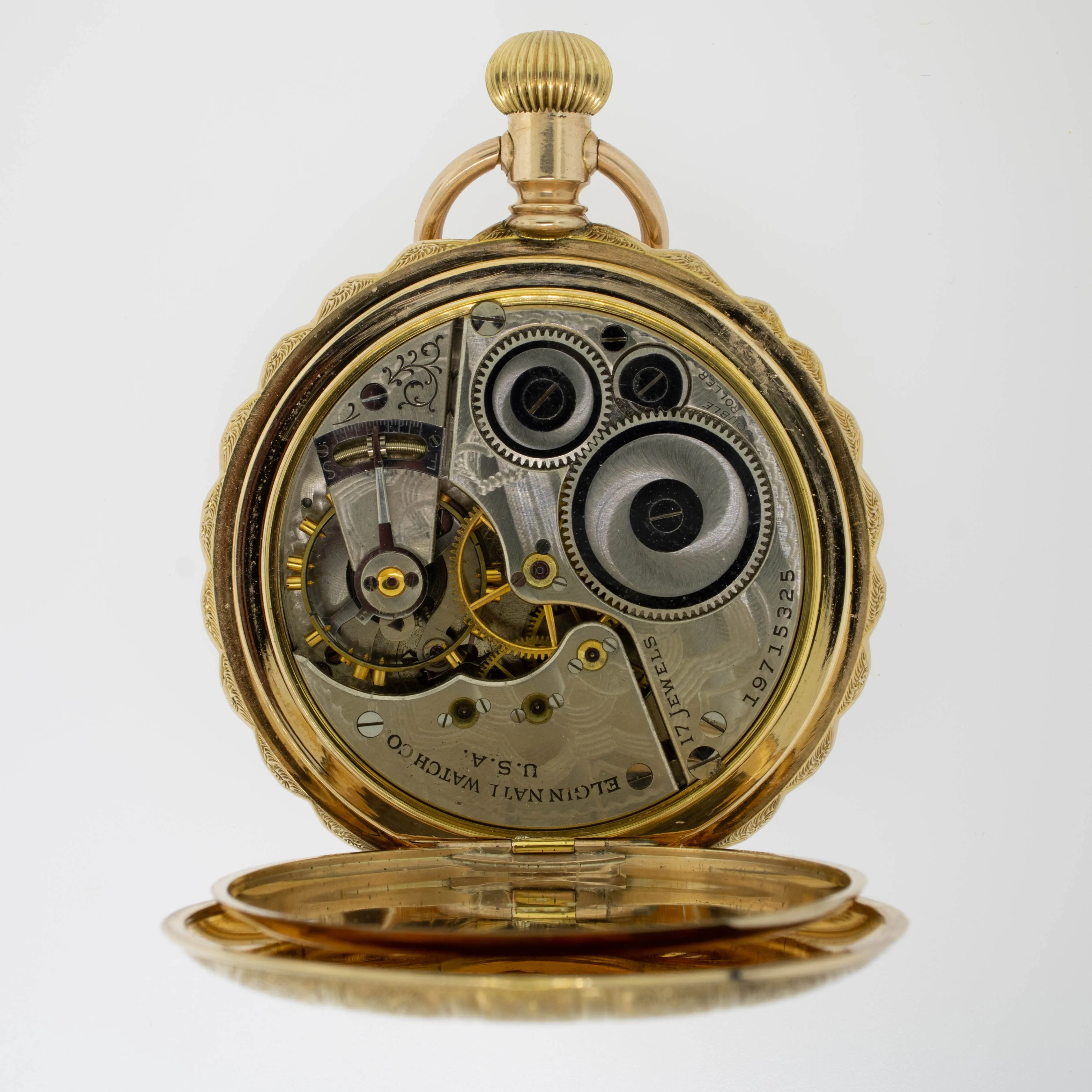 14K Yellow Gold Elgin 17 Jewel Open Face Pocket Watch Circa 1916 (Estate)