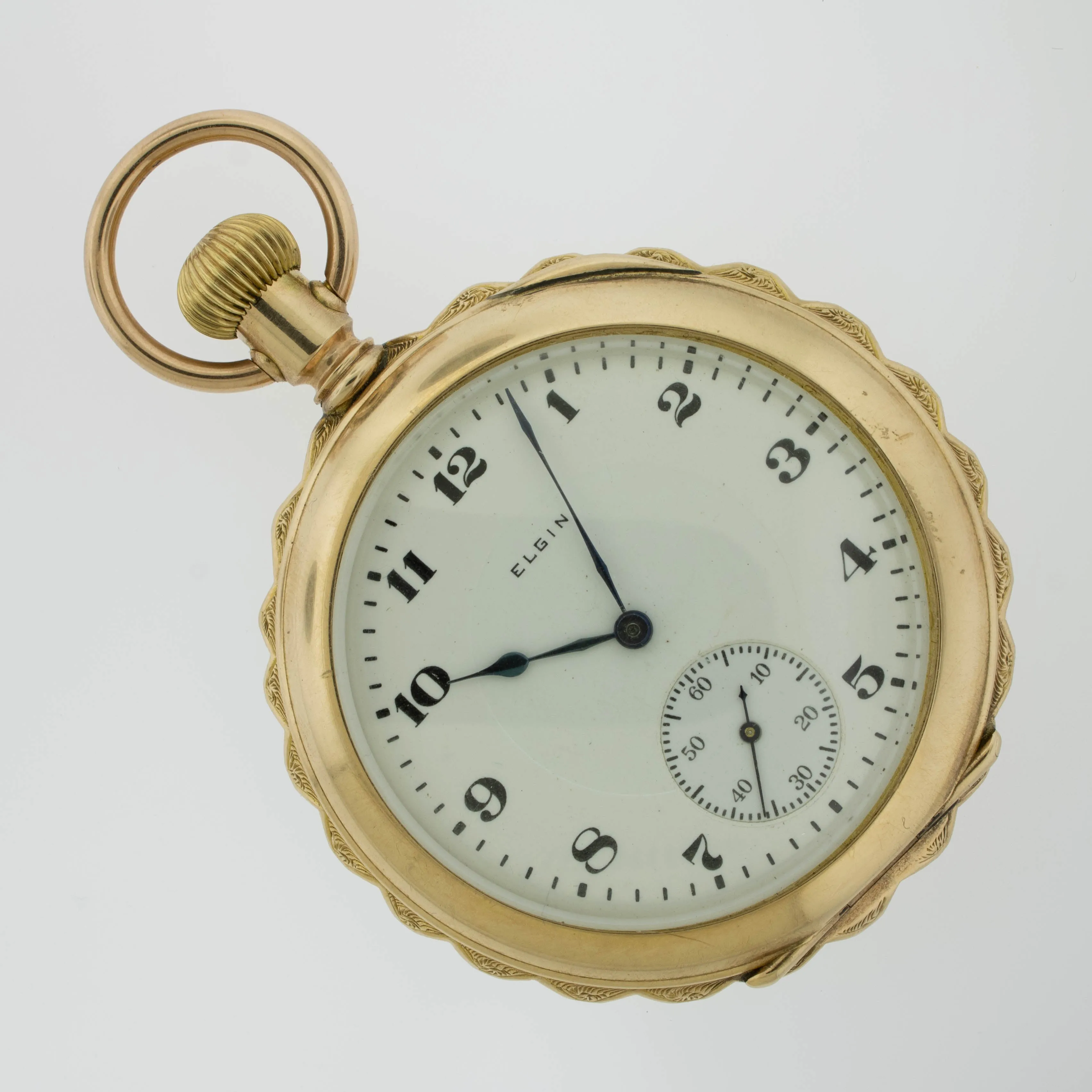14K Yellow Gold Elgin 17 Jewel Open Face Pocket Watch Circa 1916 (Estate)