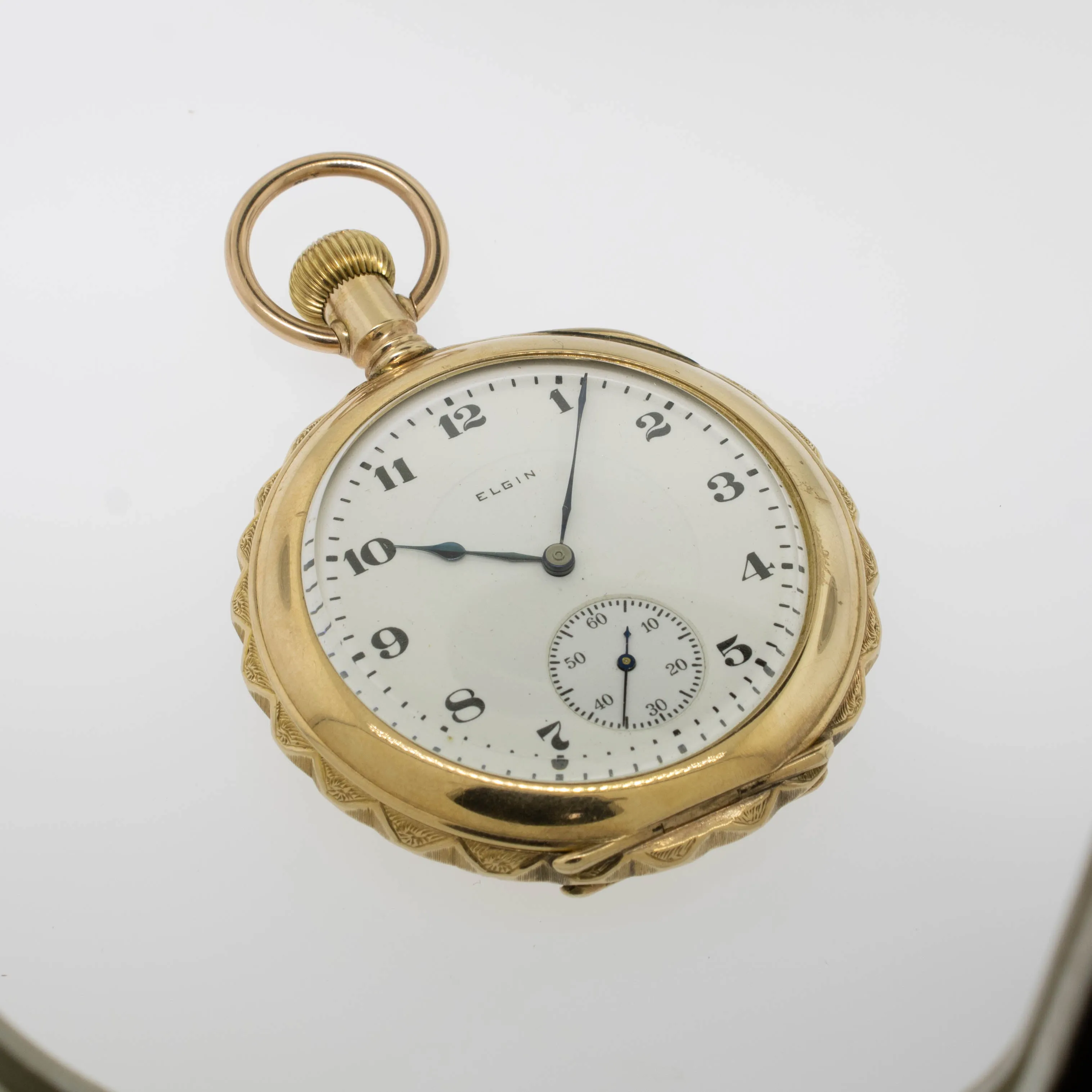 14K Yellow Gold Elgin 17 Jewel Open Face Pocket Watch Circa 1916 (Estate)