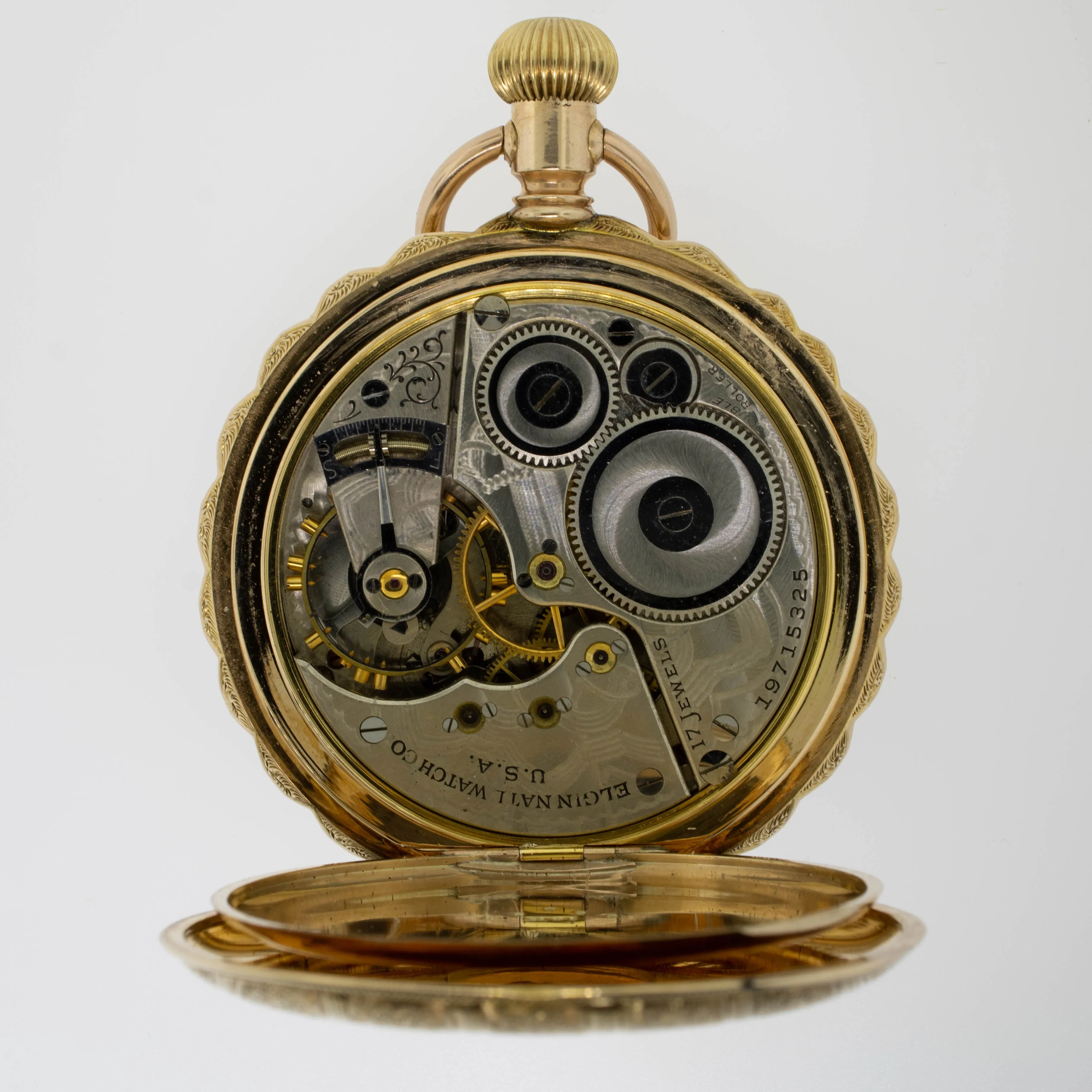 14K Yellow Gold Elgin 17 Jewel Open Face Pocket Watch Circa 1916 (Estate)