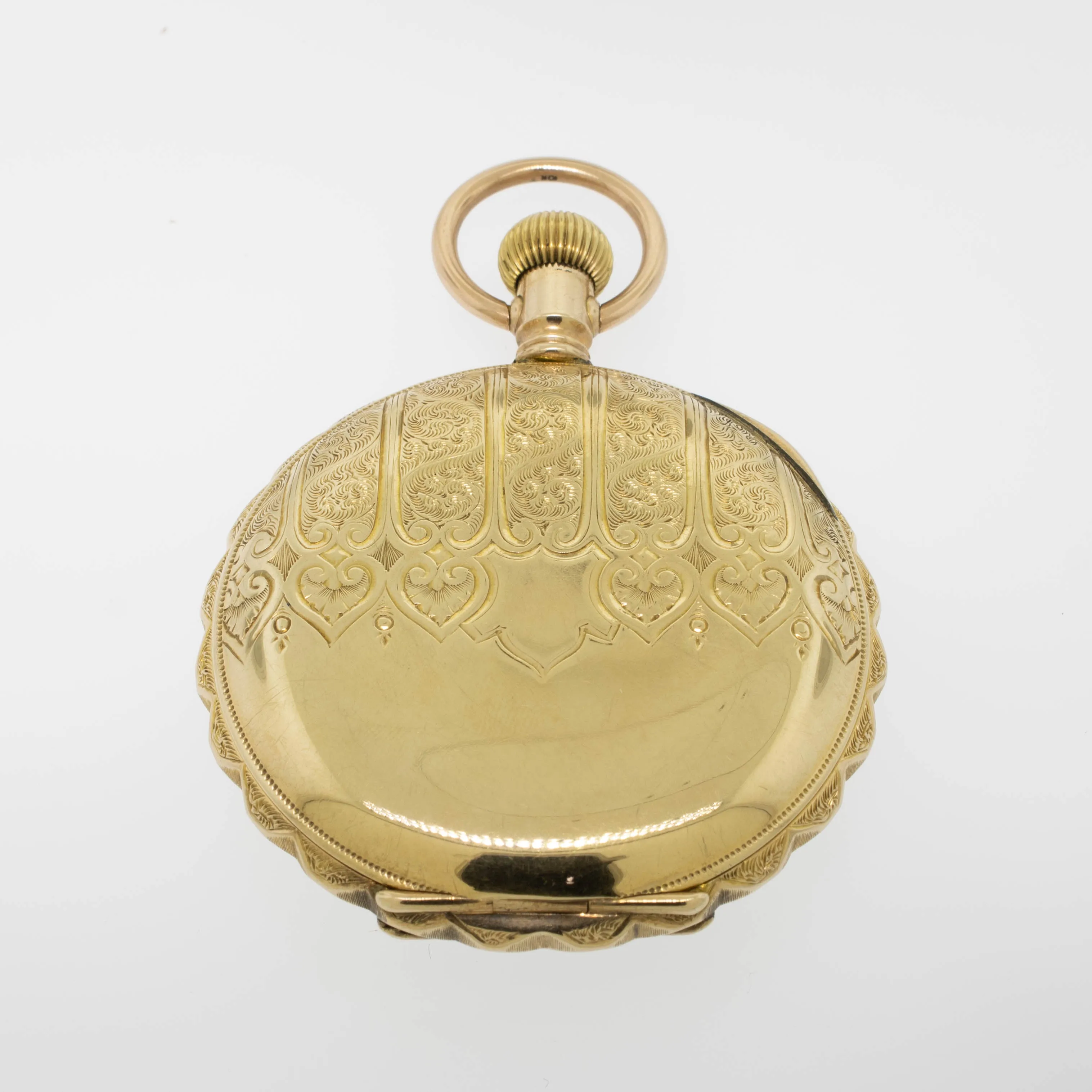 14K Yellow Gold Elgin 17 Jewel Open Face Pocket Watch Circa 1916 (Estate)