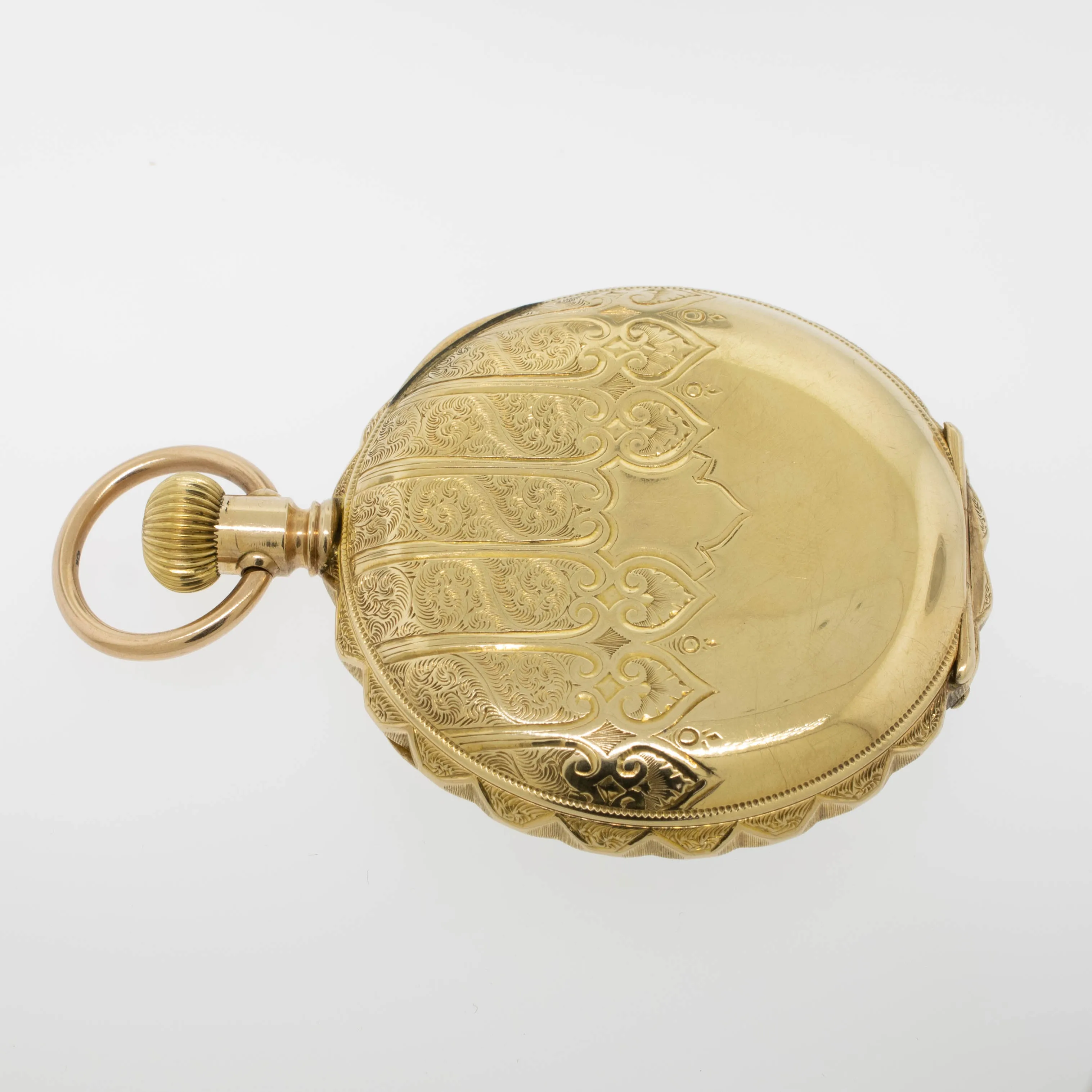 14K Yellow Gold Elgin 17 Jewel Open Face Pocket Watch Circa 1916 (Estate)
