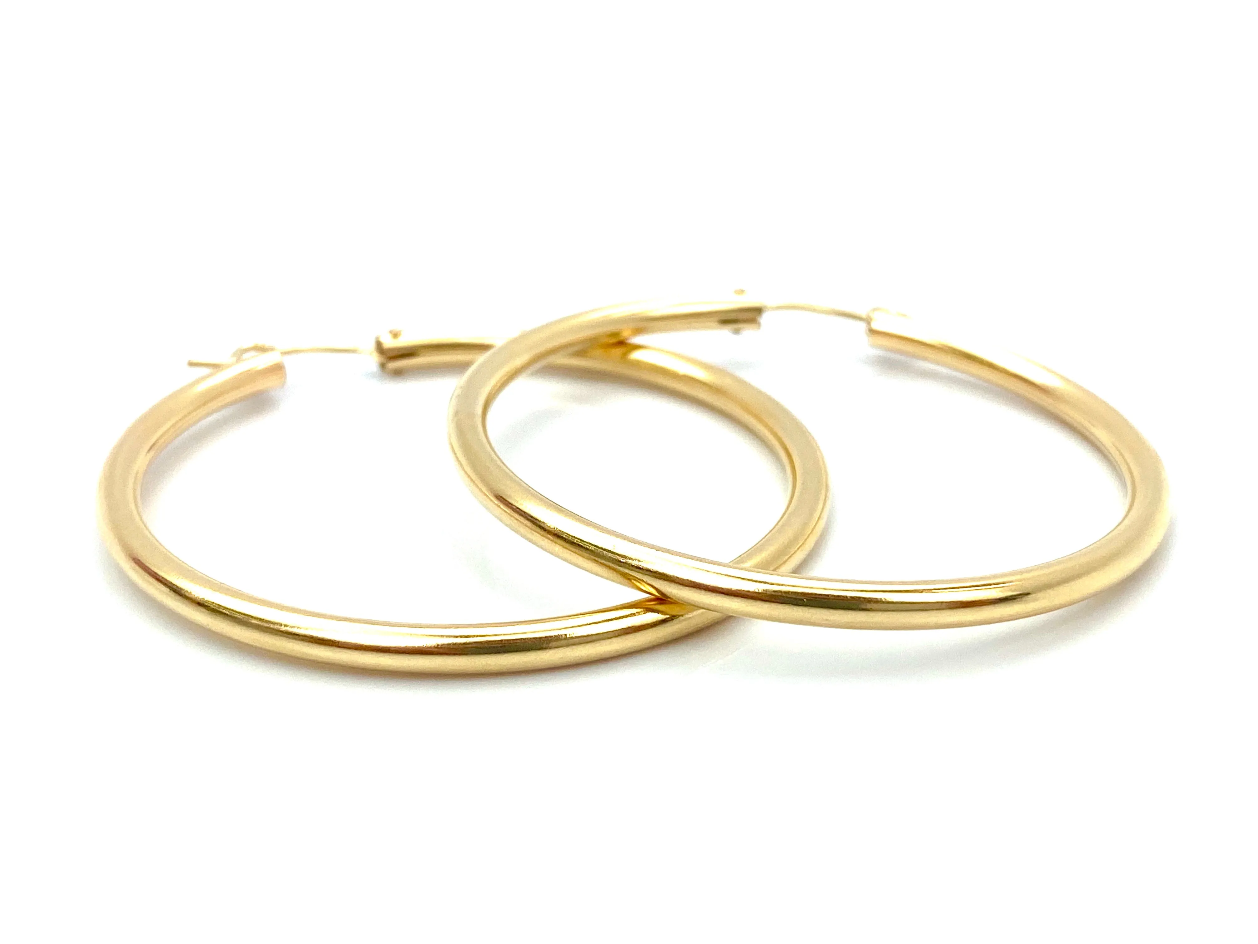 14KGF Hoop Earrings , Sku#120 C-Z 4 GF