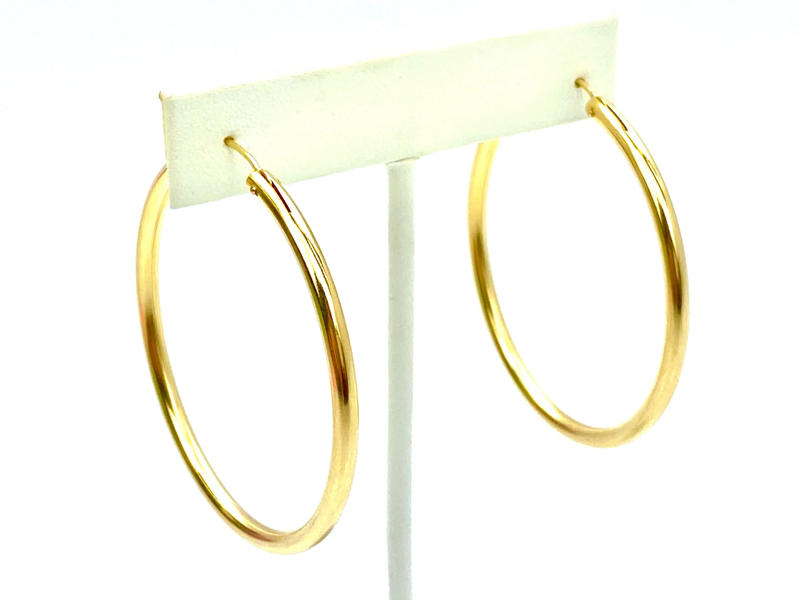 14KGF Hoop Earrings , Sku#120 C-Z 4 GF